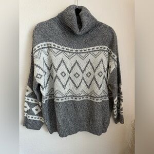 NWT- Brave+True Grey Oversized Turtle Neck Sweater Size OS